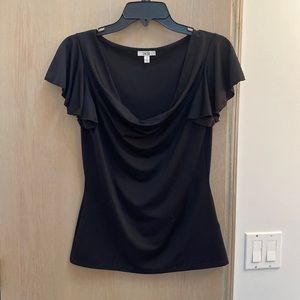 Black top with flutter sleeves